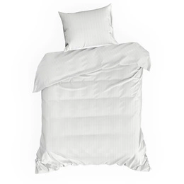 Bedding 140 x 200 2pcs Satin Cotton Vera White