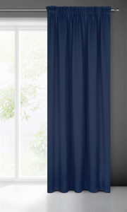 Blackout Logan Tape Curtain 140 x 270 Navy Blue