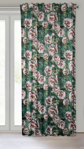 Curtain 140 x 270 Decorative Velvet Palmera Green