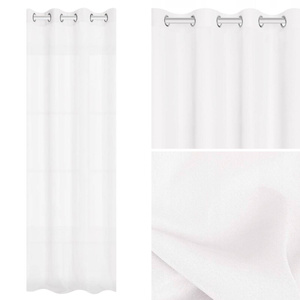 Curtain 140 x 250 Decorative Viva White Drawstring