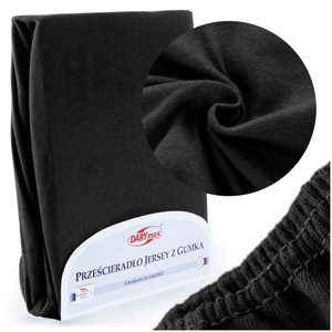 Jersey sheet with elastic 002_D Black 200x220