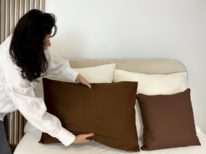 Cotton pillowcase 50 x 60 Solid Ola Brown