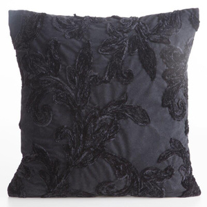 45 x 45 Decorative Velvet Verso Pillowcase Black