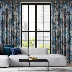 Curtain 140 x 270 Velvet Tape Ester Turquoise