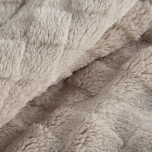 Blanket 70 x 160 Stamped Plush Nancy Beige