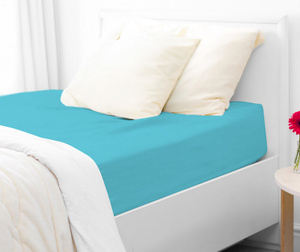 Jersey sheet with elastic 011_D Turquoise 120x200