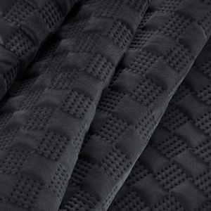 Quilted Velvet Bedspread Sofia4 220 x 240 Black