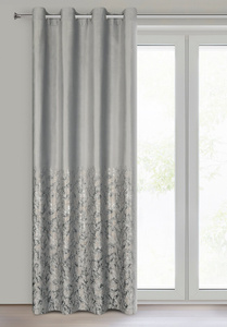 Curtain 140 x 250 Velvet Eyelets Tori Silver