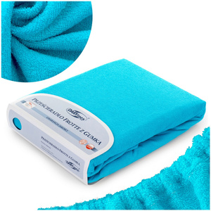 Terry sheet with elastic 011_D Turquoise 80x140