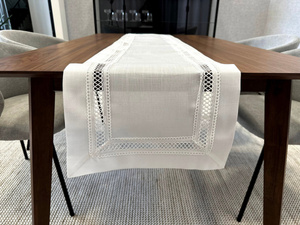 Stain-resistant Table Runner 35 x 110 with Lace Nela 549