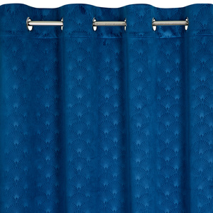 Velvet Juliet Curtain 140 x 250 Spillover Navy Blue
