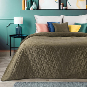 170 x 210 Quilted Velvet Luiz3 Brown Bedspread