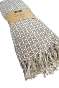 Blanket 150 x 200 Cotton Boho Aredo 10 Beige