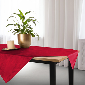 85 x 85 Decorative Velvet Soft Red Tablecloth