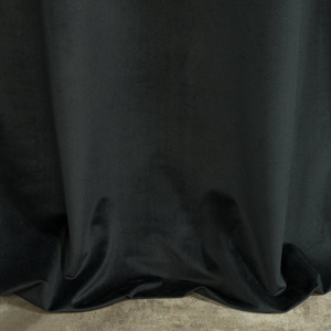 Velvet Jasper Curtain 140 x 250 Pinstripe Black