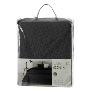 170 x 210 Quilted Decorative Bedspread Boni3 Black