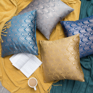 40 x 40 Decorative Velvet pillowcase Elen Blue+Grey