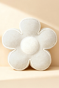 Pillow 50 x 15 Decorative Flower Boucle Beige