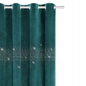 Curtain 140 x 250 Decorative Velour Shiny Turquoise