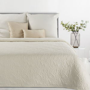 Quilted Decorative Bedspread 200 x 220 Len4 Cream