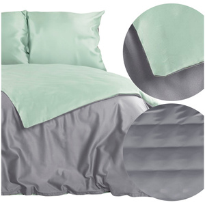 Bedding 160 x 200 3pc Satin Nova3 Silver + Mint