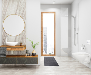 Bathroom rug Sora 50 x 70 24 400 g/m2 Gris