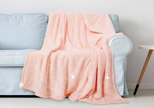 Blanket 150 x 200 Microfiber Plush Brocade Silver 01