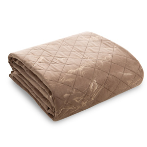 Quilted Velvet Bedspread 170 x 210 Luiz6 C.Beige+Gold