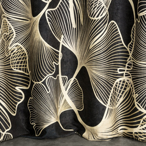 Curtain 140 x 250 Decorative Velvet Venus Black+Gold