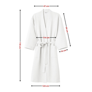 Gofer Cotton Unisex Bathrobe Vizzy M 01 White