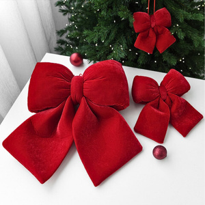 20 x 20 Christmas Velour Holly Bow 01 Card