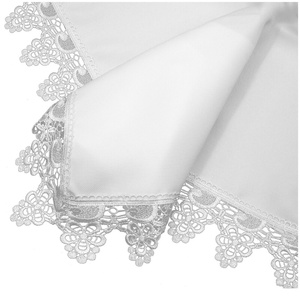 Stainproof Tablecloth with Guipure Lace White 150x450