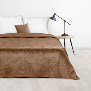 Bedspread 170 x 210 Quilted Velvet Luiz4 Brick