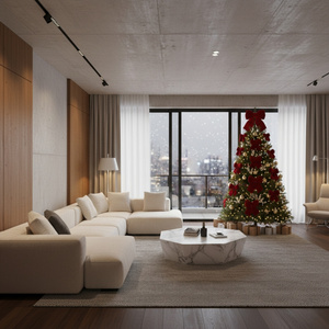 Holly Bow 29 x 33 Christmas Velour Bow 02