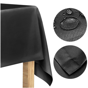 Tablecloth 150x350 Stain-Resistant Classic Elegant Black