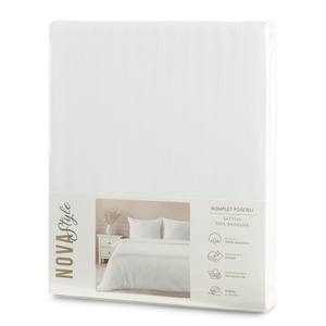 Bedding 220 x 200 3pcs Cotton Satin Vera White