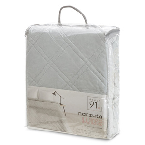 Quilted Velvet Bedspread 170 x 210 Luiz8 Silver