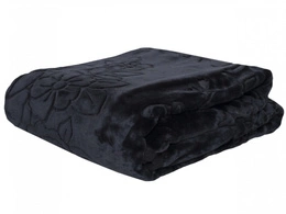 Stamped Acrylic Blanket A-023 Solid Black 160x210