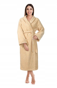 Hotel Bathrobe Cotton Terrycloth Unisex XS Beige