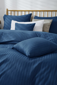 Bedding 140 x 200 2pc Cotton Adamaschek Navy Blue