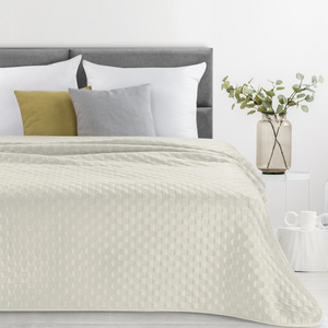 Quilted Velvet Bedspread 170 x 210 Sofia4 Cream
