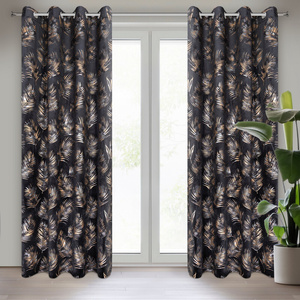 Curtain 140 x 250 Decorative Gloria Black+Grey