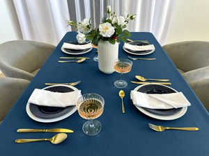 Tablecloth 120x260 Stain-resistant Surbo Navy Blue