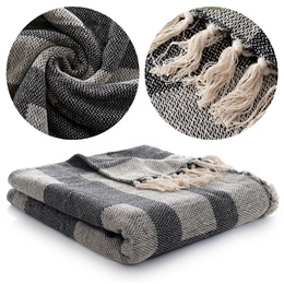 Blanket 150 x 200 Cotton Boho Aredo 11 Black