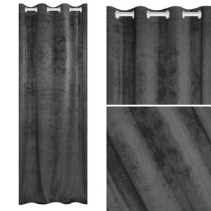 Curtain 140 x 250 Decorative Velvet Soft Graphite