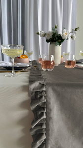 Table Runner 40 x 180 Decorative with Ruffles Ligia 06