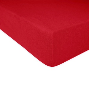 Terry sheet with elastic 016_D Red 120x200