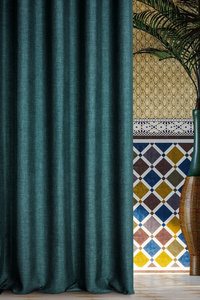 Curtain 140 x 250 Decorative Morocco 3 C.Turquoise