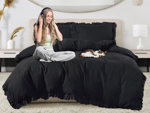 Bedding set 220 x 200 3 pcs with Ruffle Luxury Jowita 01