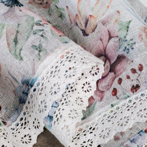 Curtain 60 x 150 Decorative Ready Dora White+Pink